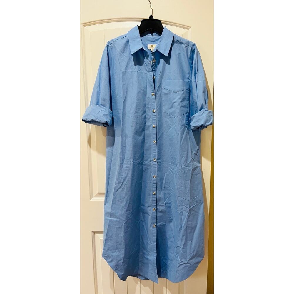NWT❤️Anthro The Soren Long-Sleeve Shirt Dress szM - Picture 4 of 12
